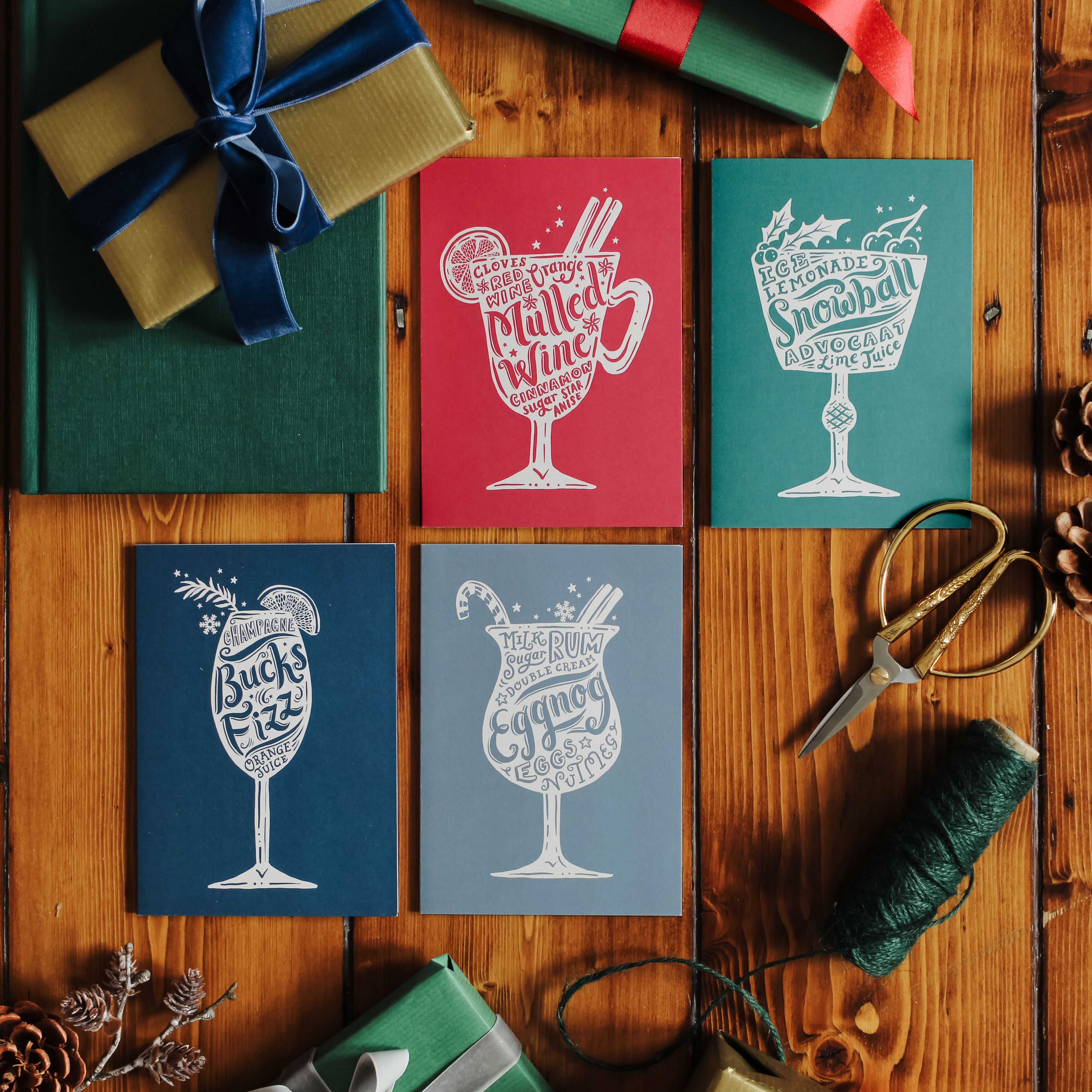 Christmas cocktail  cards